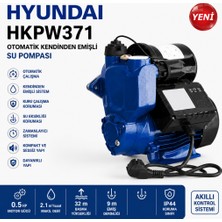 Hyundai HKPW371 Otomatik Kendinden Emişli Su Pompası 0.5 Hp Hidrofor Bahçe Su Motoru