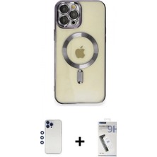 Marsilyan™- iPhone 12 Pro Max Kılıf Nova Işık Özel Seri - Şeffaf Uv Polymer Nano Ekran Koruyucu + Shine Kamera Lens - Lt