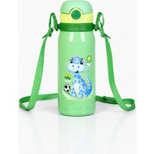 Muggle 450 ml Çelik Çocuk Matara Pipetli Askılı Su Matarası Termos