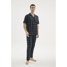 Uslucan Alışveriş Kocabey KKT-26158 Erkek Apaj Yaka Düğmeli Pijama Takımı