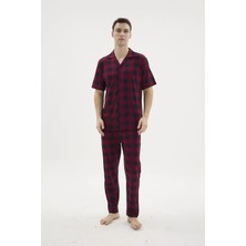 Uslucan Alışveriş Kocabey KKT-26158 Erkek Apaj Yaka Düğmeli Pijama Takımı