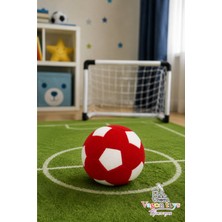 Vagon Toys Peluş Futbol Topu Oyuncak Yastık Kırmızı Beyaz - 17 cm