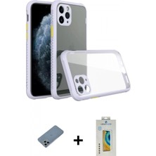 Marsilyan™- iPhone 11 Pro Max Kılıf Nova Asil Özel Seri - Siyah Polymer Nano Ekran Koruyucu + Shine Kamera Lens Koruma Cam - Sabe