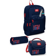 Coral High Kids Lacivert Little Dude Desenli 3’lü Okul Çanta Seti SET0133219