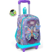Coral High Kids Pastel Renkli Kelebek Desenli Çekçekli 3'lü Çanta Seti SET0134006