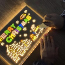 sbodurhome LED Aydınlatmalı Yazı ve Çizim Tahtası - Büyük Boy 30X20 cm