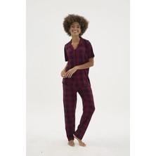 Uslucan Alışveriş Kocabey KKT-26158K Kadın Apaj Yaka Düğmeli Pijama Takımı