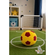 Vagon Toys Peluş Futbol Topu Oyuncak Yastık Sarı Kırmızı - 17 cm