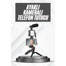 sbodurhome Telefon Tutucu Mikrofonlu Işıklı Youtuber Video Kayıt