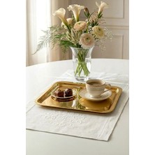 Kitchen Life Kare Gold Kahve Sunum Tepsisi-Lüx Servis Tepsisi 21,5 cm