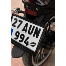 Banxtre Motosiklet ve Araba Plakalığı Için Siyah Renk Dudak Öpücük Sticker 10 Adet(5cm)