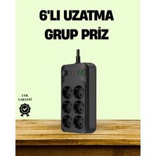 sbodurhome 2500W Güçlü 6’lı Priz USB ve Type-C Çıkışlı Termal Korumalı