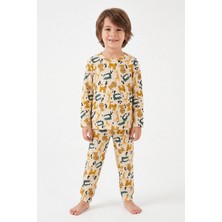Kinderos Hayvanlar Baskılı Çocuk Pijama Takımı - 26Y 4240