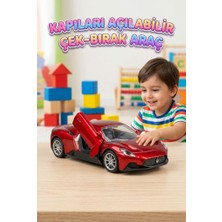 Farbu Oyuncak Maserati MC20 Çek-Bırak Model Araba - Açılır Kanat Kapı - 1:24 Ölçekli Metal Oyuncak Araç