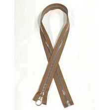 Kamel / Metalik Görünümlü Plastik Diş / Kaban Mont Fermuarı / 80 cm