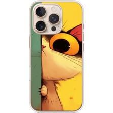 Le Balvo Iphone 16 Pro Uyumlu Tek Gözlü Kedi Baskılı Silikon Kılıf