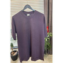 Herodanal Yetişkin Erkek Düz Oversize Tshirt - Mor