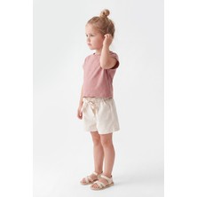 Joy Kids Kız Çocuk %100 Pamuk Kumaş Oversize Kalıp Taşlı Takım (2-5yaş) (Somon)