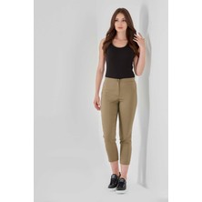 Seçil Tolga Saraçoğlu Minimalist Crop Kadın Pantolon - Yüksek Bel, Günlük Stil
