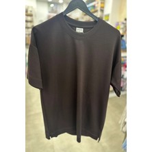Herodanal Yetişkin Erkek Düz Oversize Tshirt - Kahve