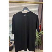 Herodanal Yetişkin Erkek Düz Oversize Tshirt - Siyah