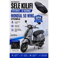 Motobros Motosiklet Sele Kılıfı Mondial 50 Wing Uyumlu Su Geçirmez Scooter Motor Koltuk Koruma Kılıfı Koltuk Örtüsü