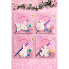 4 Adet (3d) /4 Paket /pembe Boyalı Random Taş Boyama Figür Çocuk Gelişimi Etkinlik Taş Boyama Seti