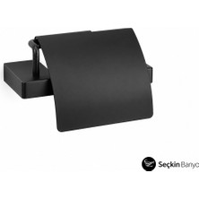 System Banyo Aksesuarları System Flat Kapaklı Tuvalet Kağıtlığı M.siyah