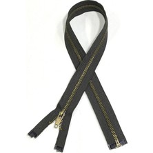 Demir Diş Kaban Mont Fermuarı / 60 cm / Füme / Oksit Diş