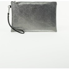 Bahels Kadın Antrasit Parlak Yılan Desen Portföy Clutch Çanta