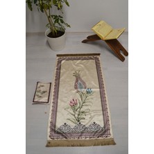 Bilenler Çantalı Fermuarlı Lale Desenli Seccade Lila L005