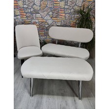 Bench ve Puf Takımı Kılıf Seti - 2 Sandalye, 1 Bench, 1 Puf Örtüsü Kılıfteks