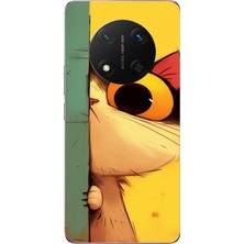 Le Balvo Honor Magic 7 Lite Uyumlu Tek Gözlü Kedi Baskılı Silikon Kılıf