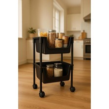Kitchen Life 2 Katlı Tekerlekli Organizer Raf Oyuncak Dolabı,mutfak Rafı , Banyo Rafı, Kiler Düzenleyici Saklama