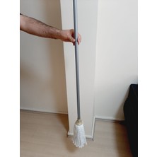 Bir Sürü Eşya Pak Market Metal Saplı Pamuk Ipli Mop Vileda Ucu Pamuklu Püsküllü Paspas Mop Ucu