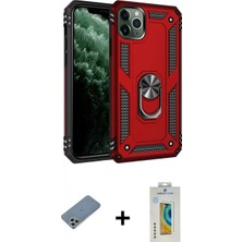 Marsilyan™- iPhone 11 Pro Max Kılıf Ahenk Klasik Koleksiyonu - Siyah Polymer Nano Ekran Koruyucu + Shine Kamera Lens Koruma Cam - Gs