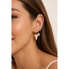 Sacce Scarves & Accessories 3'lü Charm Küpe Seti Yıldız Kalp Nazar Detaylı Minimal Halka Küpe Seti