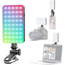 Asfal 129 Ledli Rgb Renkli 3000 Mah Şarjlı  Telefon Kamera Laptop Tablet Uyumlu Vlog Yayın Selfie Işığı