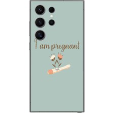 Le Balvo Samsung Galaxy S24 Ultra Uyumlu I'm Pregnant Baskılı Silikon Kılıf