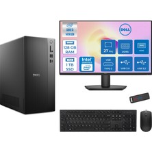 Dell Tower ECT1250 Intel Core I3 14100 128GB Ddr5 1tb SSD 2GB/GT730 27" Mon WIN11HOME Kurumsal Masaüstü Bilgisayar 7303ECT125014M27H27 + Zettausb