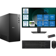 Dell Tower ECT1250 Intel Core I3 14100 24GB Ddr5 2tb SSD 4GB/T1000 23.8" Mon WIN11PRO Kurumsal Masaüstü Bilgisayar T1003ECT125014M23P07 + Zettausb