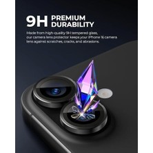 Mabeyn Happy 16 ve 16 Plus Uyumlu Kamera Camı Lens Koruyucu Halka Set - Siyah Titanyum