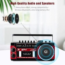 Mabeyn Kaset Çalar, Taşınabilir Kaset Teyp Çalar, Fm/am/sw Frekans Bandı Destekli Kaset Kaydedici, Kaset/bluetooth/kart Girişi/kayıt Özellikli, Pilli/elektrikli Kullanılabilir, PX-250BT (Kırmızı)