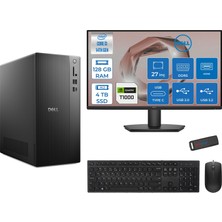 Dell Tower ECT1250 Intel Core I3 14100 128GB Ddr5 4tb SSD 4GB/T1000 27" Mon WIN11HOME Kurumsal Masaüstü Bilgisayar T1003ECT125014M27H29 + Zettausb