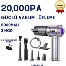 Forestia Auhma 2'si 1 Arada Şarjlı Süpürge Hava Üfleme 20.000 Pa Güçlü Çekim Oto Ofis Temizleme Seti