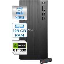 Dell Tower ECT1250 Intel Core I3 14100 128GB Ddr5 2tb SSD 4GB/GT1030 WIN11HOME Kurumsal Masaüstü Bilgisayar 10303ECT125014H28 + Zettausb