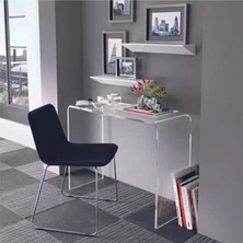 Nisba Ticaret Şeffaf Konsol Masa Pleksi Çalışma Masası ve Dresuar