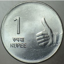 Banknoting Hindistan 1 Rupi 2010 Çil(-)