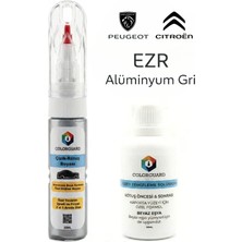COLORGUARD Peugeot Citröen EZR Alüminyum Gri İğneli & Fırçalı Şişe Rötuş Boyası ve Yüzey Temizleme Solüsyonu Seti