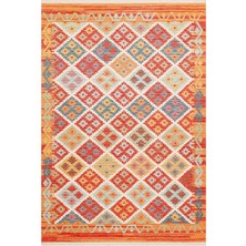 Cool Halı Beykoz Çok Renkli Ince Makinede Yıkanan Özel Tasarım Iskandinav Bohem Balkon Mutfak Yazlık Kilim